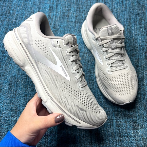 Brooks Shoes Brooks Ghost 5 Running Shoes In Oyster Alloy White Poshmark